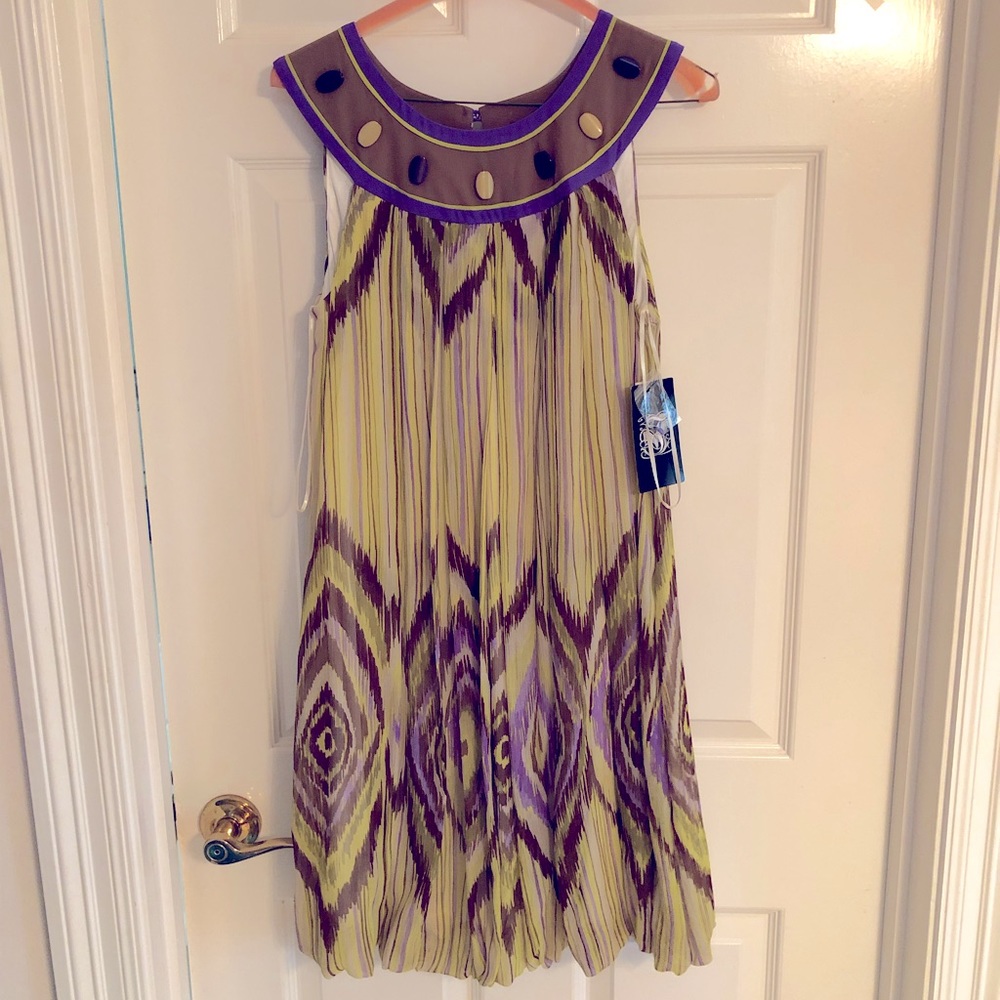 Jax lime and purple swing dress